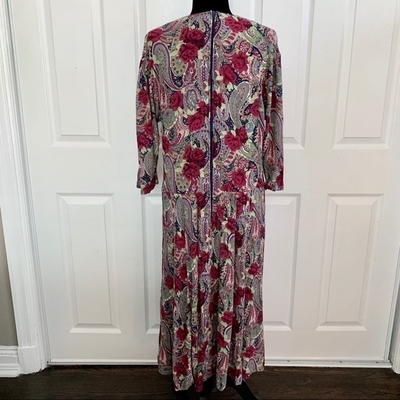 David Benjamin Vintage Paisley Drop Waist Dress - Picture 6 of 8